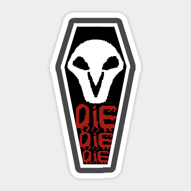 DIE! DIE! DIE! Sticker by KO'd Tako